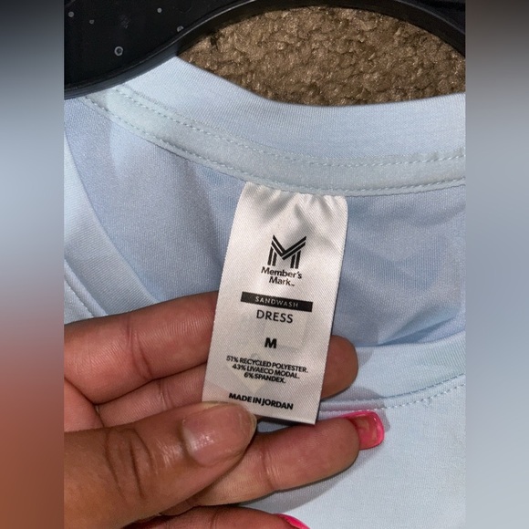 Light Blue Women's Short Sleeve Dress Tee - Picture 2 of 3